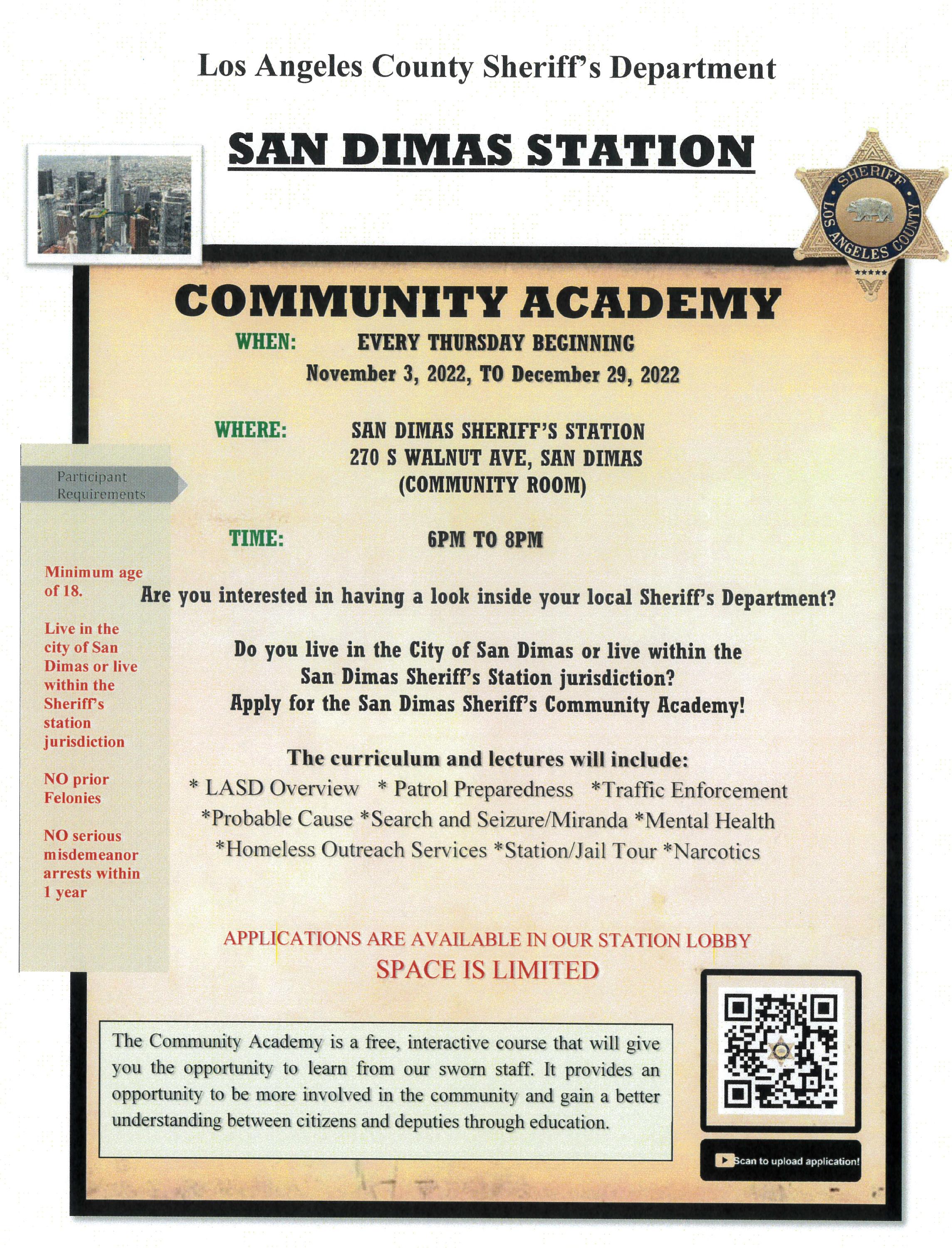 San Dimas Sheriffs - Community Academy 2022